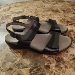 SAS Nudu Midnight Black 9M Adjustable Slingback Comfort Sandal GORGEOUS! $155